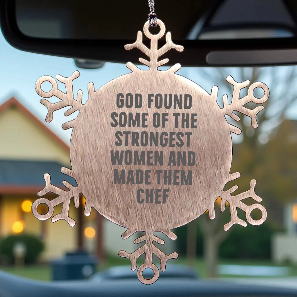 Funny Chef Snowflake Ornament Gifts from Men for Women Friends and Family, Inspirational Quote Chef Christmas Unique Ornaments Snowflake Decorations