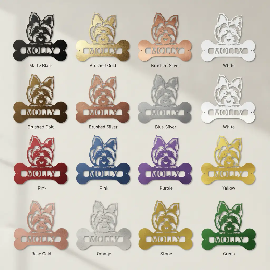 Choose Your Dog Breed Personalized Metal Wall Art – Custom Dog Name Sign, Dog Lover Gift, Laser Cut Steel Wall Hanging