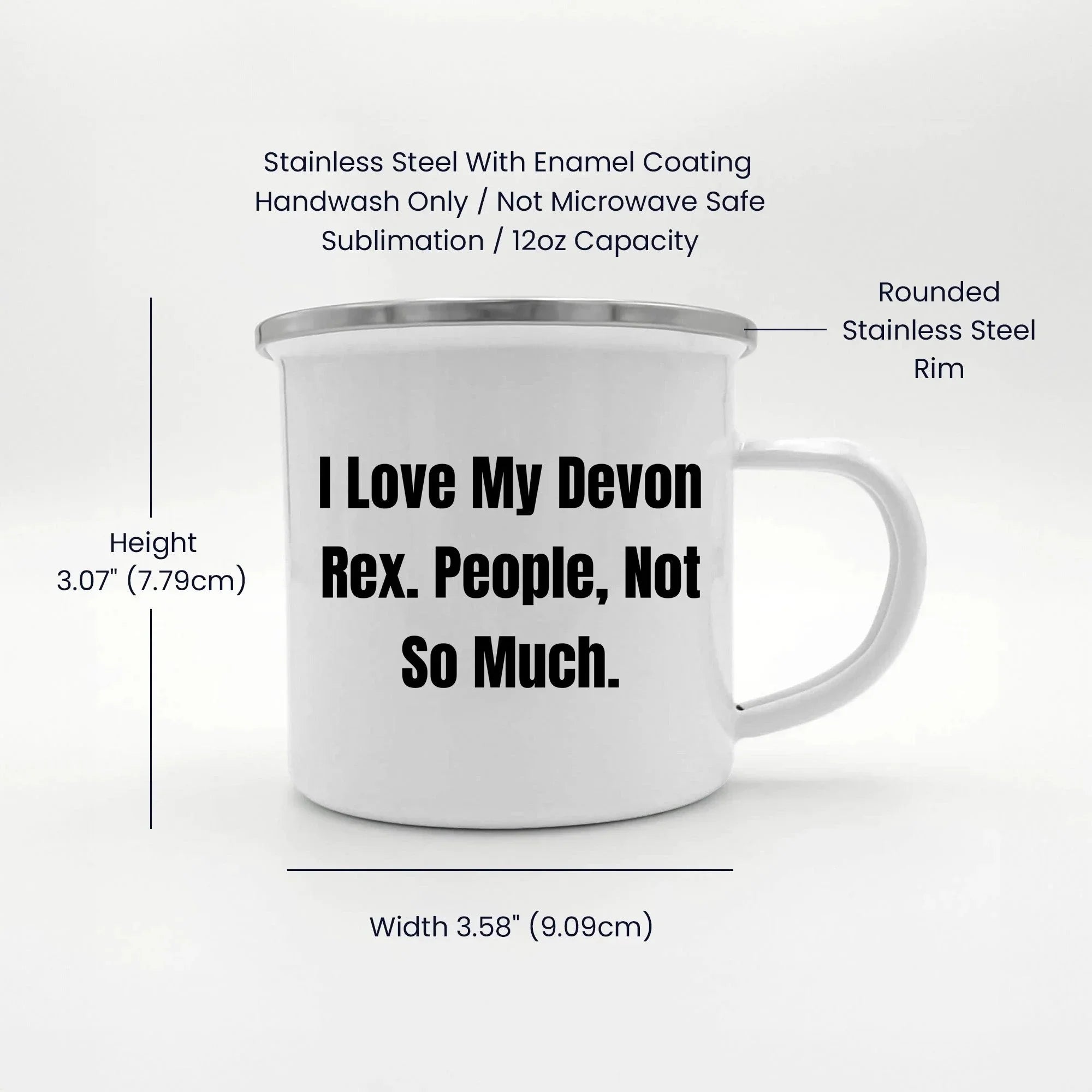 Devon Rex Cat Lovers Camping Mug Gift, Funny Quote - I Love My Devon Rex. People, Not So Much