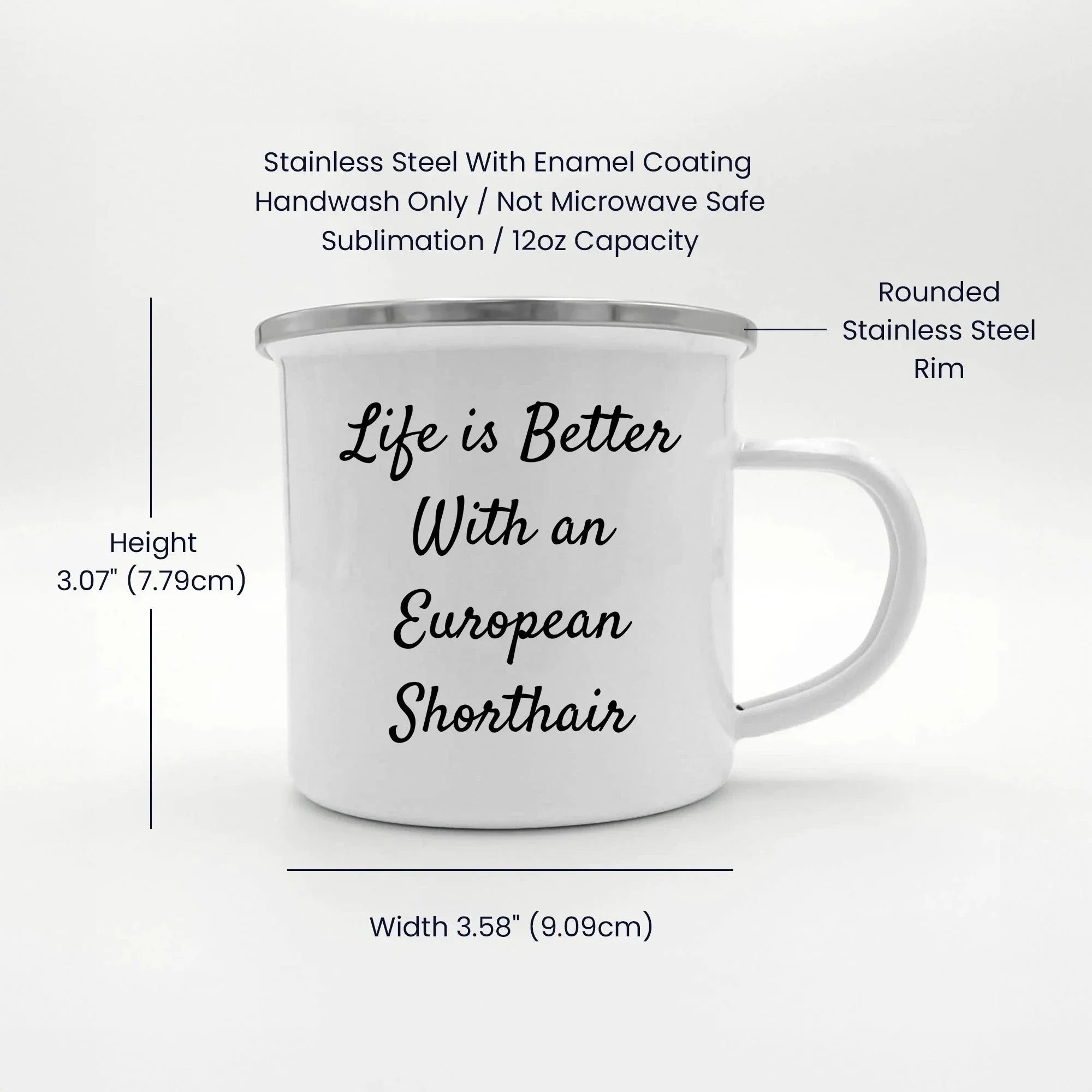 Gifts from Friends for European Shorthair Cat Lovers - 'Life Is Better With An European Shorthair' Funny Camping Mug, Valentine's Unique Gifts for Men, Women, Family, Friends