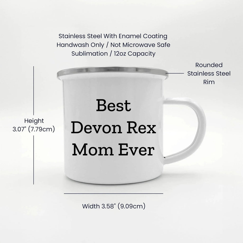 Devon Rex Cat Camping Mug Gifts from Mom - Best Devon Rex Mom Ever, Birthday Unique Gifts for Devon Rex Cat Lovers, Fun Camping Mug for Friends and Family