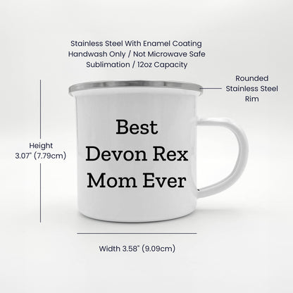 Devon Rex Cat Camping Mug Gifts from Mom - Best Devon Rex Mom Ever, Birthday Unique Gifts for Devon Rex Cat Lovers, Fun Camping Mug for Friends and Family - Mallard Moon Gift Shop