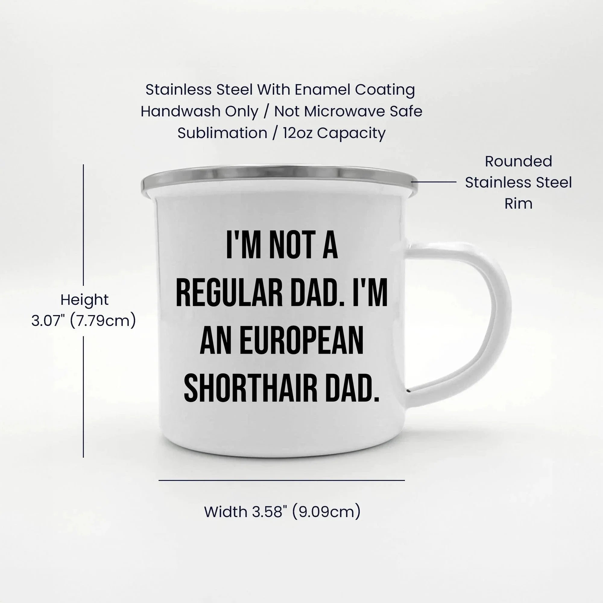 European Shorthair Cat Dad Camping Mug Funny Gift from Men to European Shorthair Cat Graduation Unique Gifts