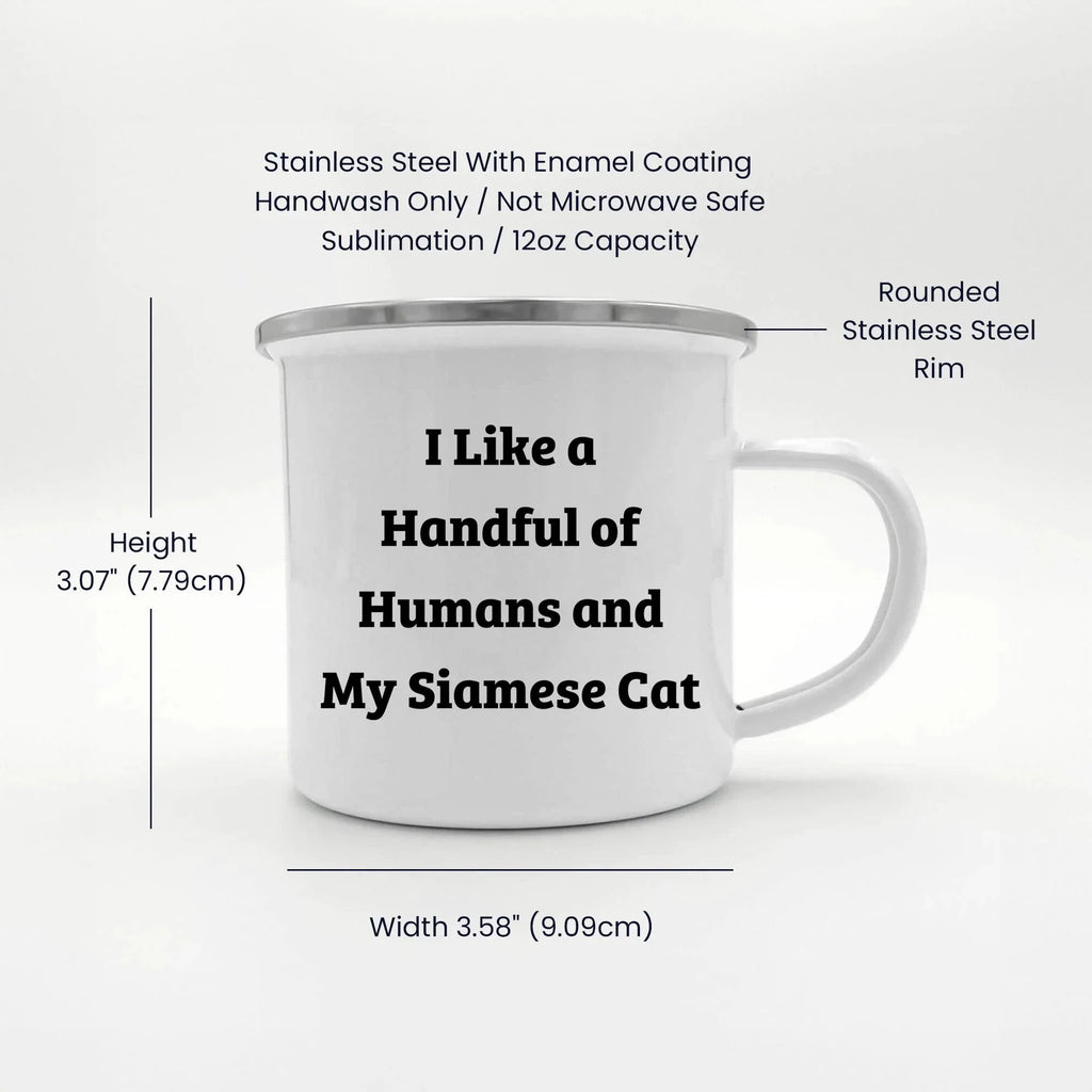 Siamese Cat Lover Camping Mug, Funny Quote Gifts from Friends and Family for Christmas Unique Presents for Siamese Cat Owners
