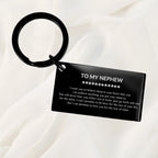 Motivational Nephew Engraved Black Keychain - I can promise to love you for the rest of my life, Birthday, Christmas Holiday Jewelry Gif
