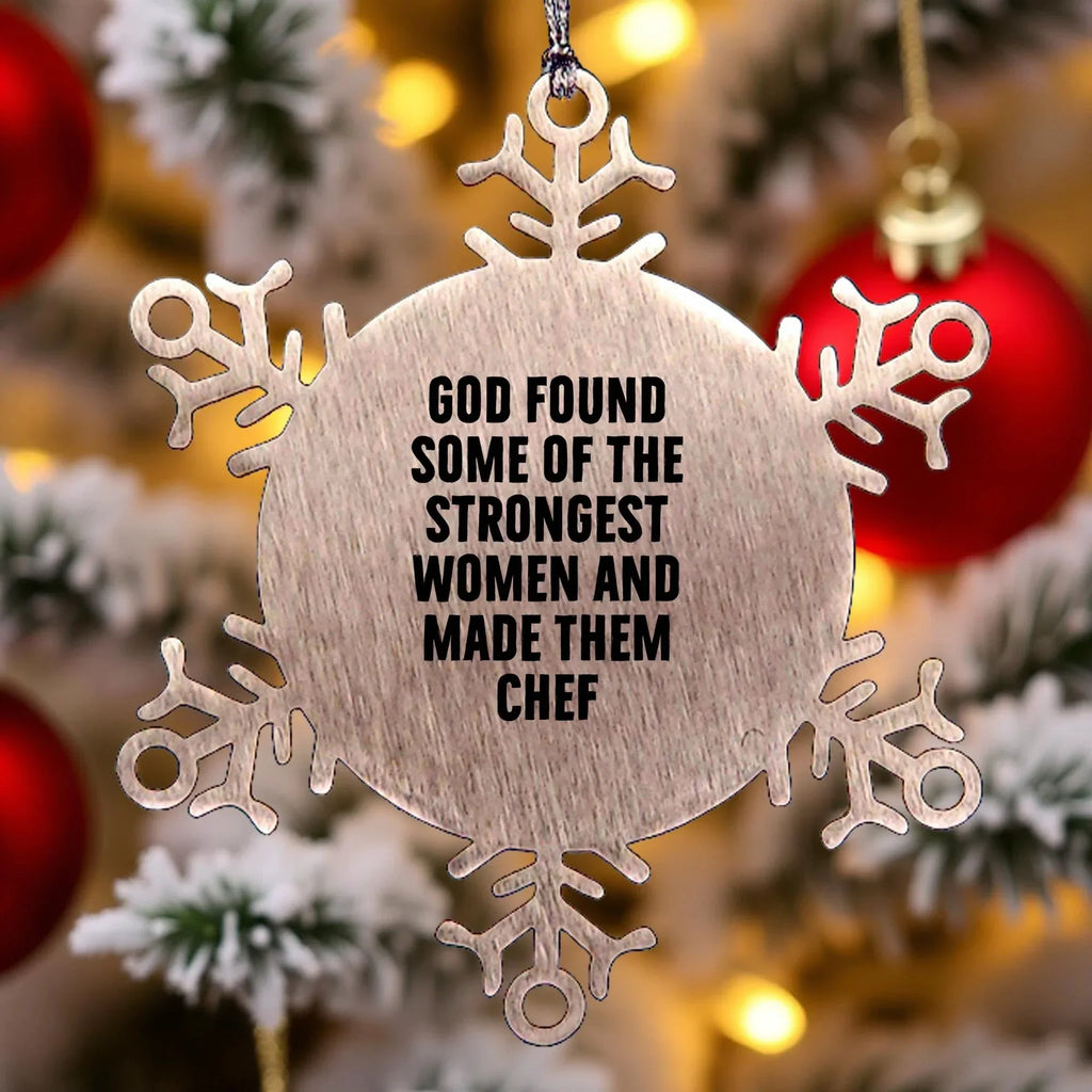 Funny Chef Snowflake Ornament Gifts from Men for Women Friends and Family, Inspirational Quote Chef Christmas Unique Ornaments Snowflake Decorations