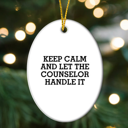 Cute Counselor Oval Ornament Gifts from Family for Counselor Christmas Unique