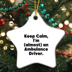 Funny Ambulance Driver Star Ornament, Gifts from Friends and Family, Inspirational Ambulance Driver Gifts for Christmas Unique Decorations