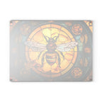 Bee Stained Glass Glass Cutting Board — Decorative Floral Kitchen Board
