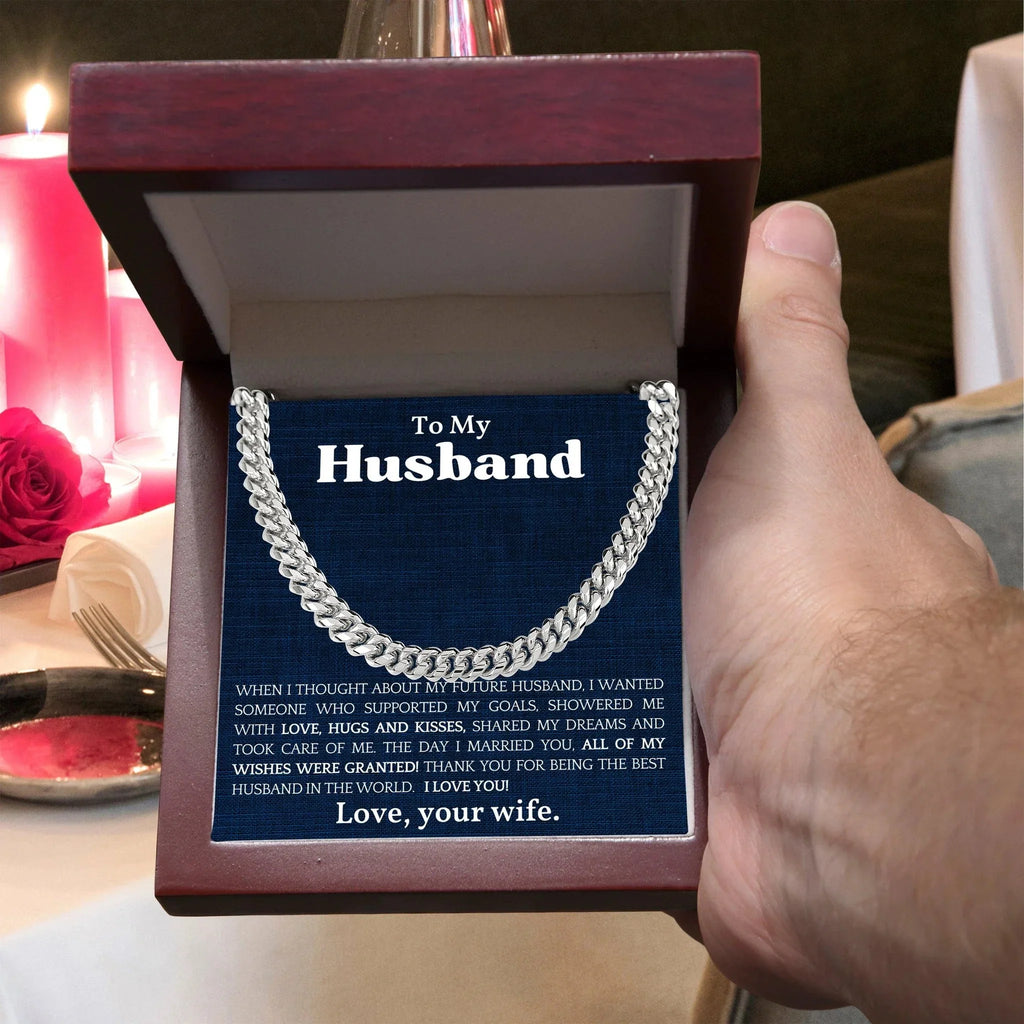 To The Best Husband In The World Cuban Link Chain Necklace