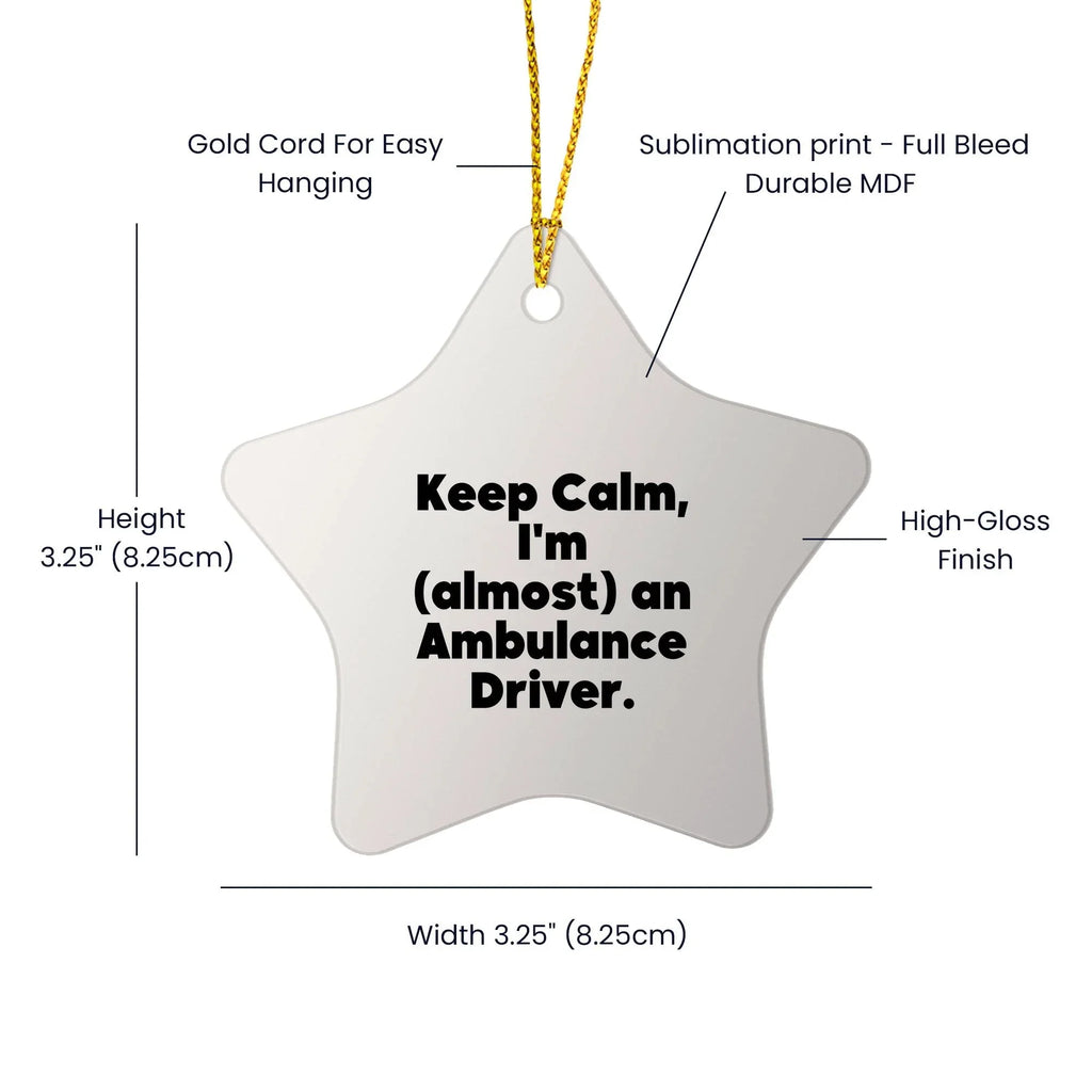 Funny Ambulance Driver Star Ornament, Gifts from Friends and Family, Inspirational Ambulance Driver Gifts for Christmas Unique Decorations