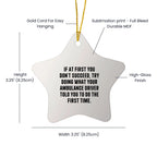 Funny Quotes Ambulance Driver Gifts Christmas Star Ornament for Ambulance Driver Friends