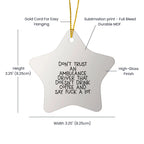 Funny Gifts from Friends for Ambulance Driver Men - Ambulance Driver Star Ornament, Unique Christmas Unique Gifts for Ambulance Driver, Don't Trust Drivers Who Don't Drink Coffee