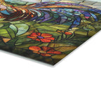 Rooster Mosaic Glass Cutting Board – Colorful Stained-Glass Kitchen Decor