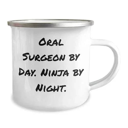 Spring Pet Products Oral Surgeon Gifts: Funny Christmas Memorable Presents for Oral Surgeon by Day Ninja by Night Enthusiast 12oz Stainless Steel Camping Mug