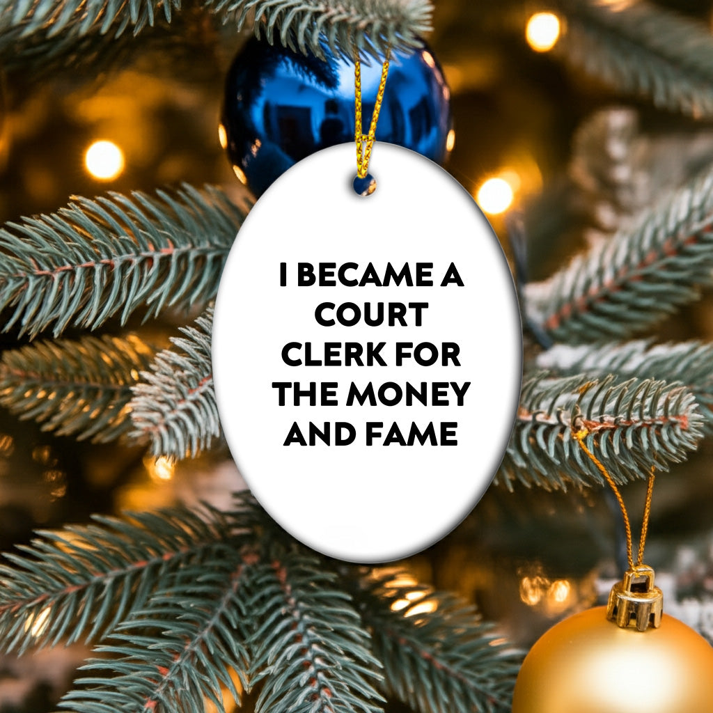 Funny Quote Court Clerk Gifts, Oval Ornament, White, Christmas Unique Gifts from Family, Friends, Men, Women