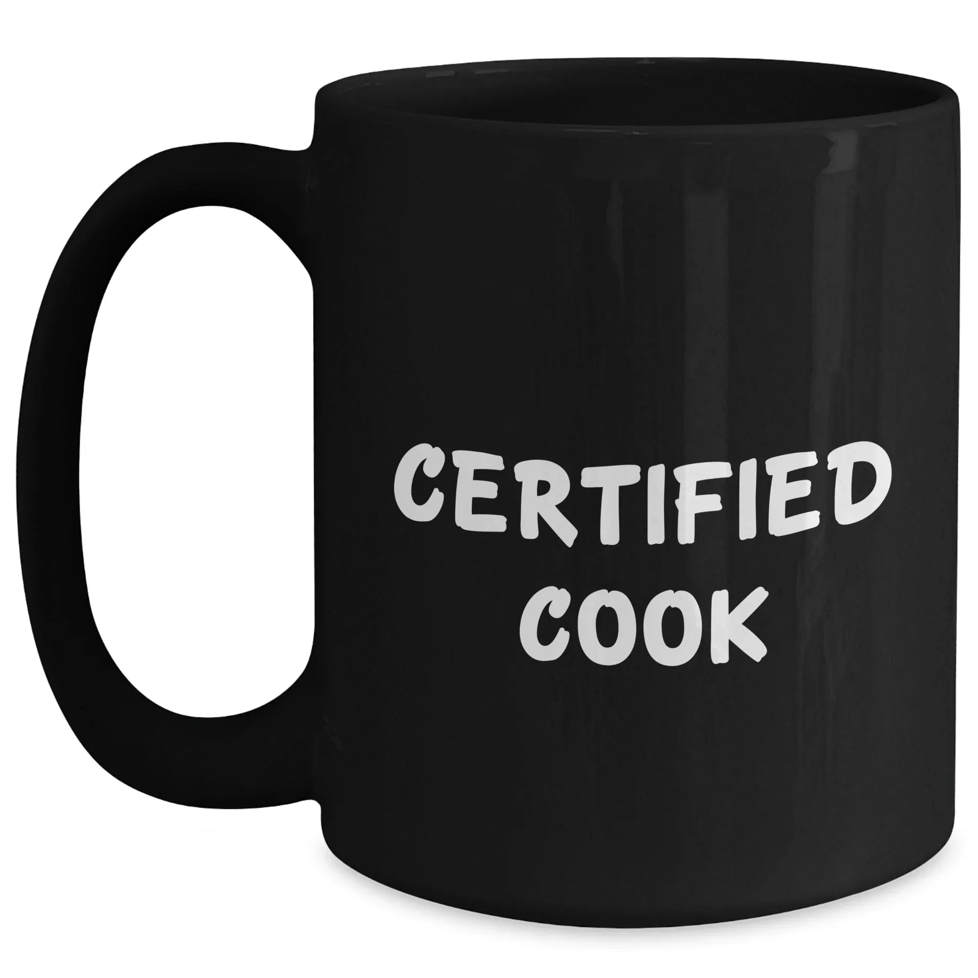 Certified Cook Funny Gifts from Men to Cook on Father's Day Unique Black Coffee Mug