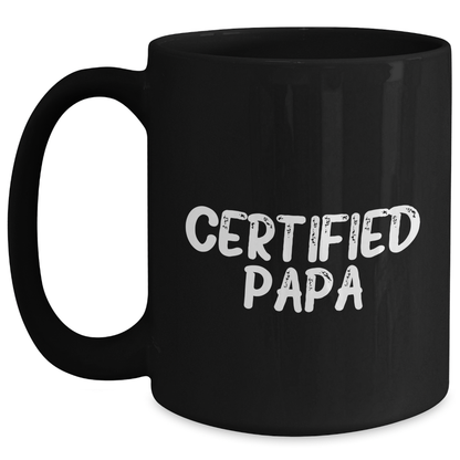 Papa's Humorous Morning Quote Black Coffee Mug, Gifts from Family for Papa, Funny Father's Day Unique Gifts - Main