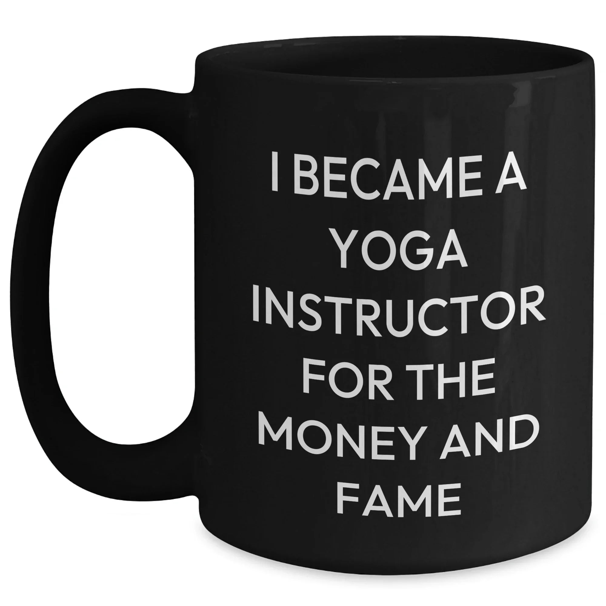 Yoga Instructor Humor Gifts for Her, Funny Quotes Black Coffee Mug, Mother's Day Unique Gifts from Women to Yoga Instructors