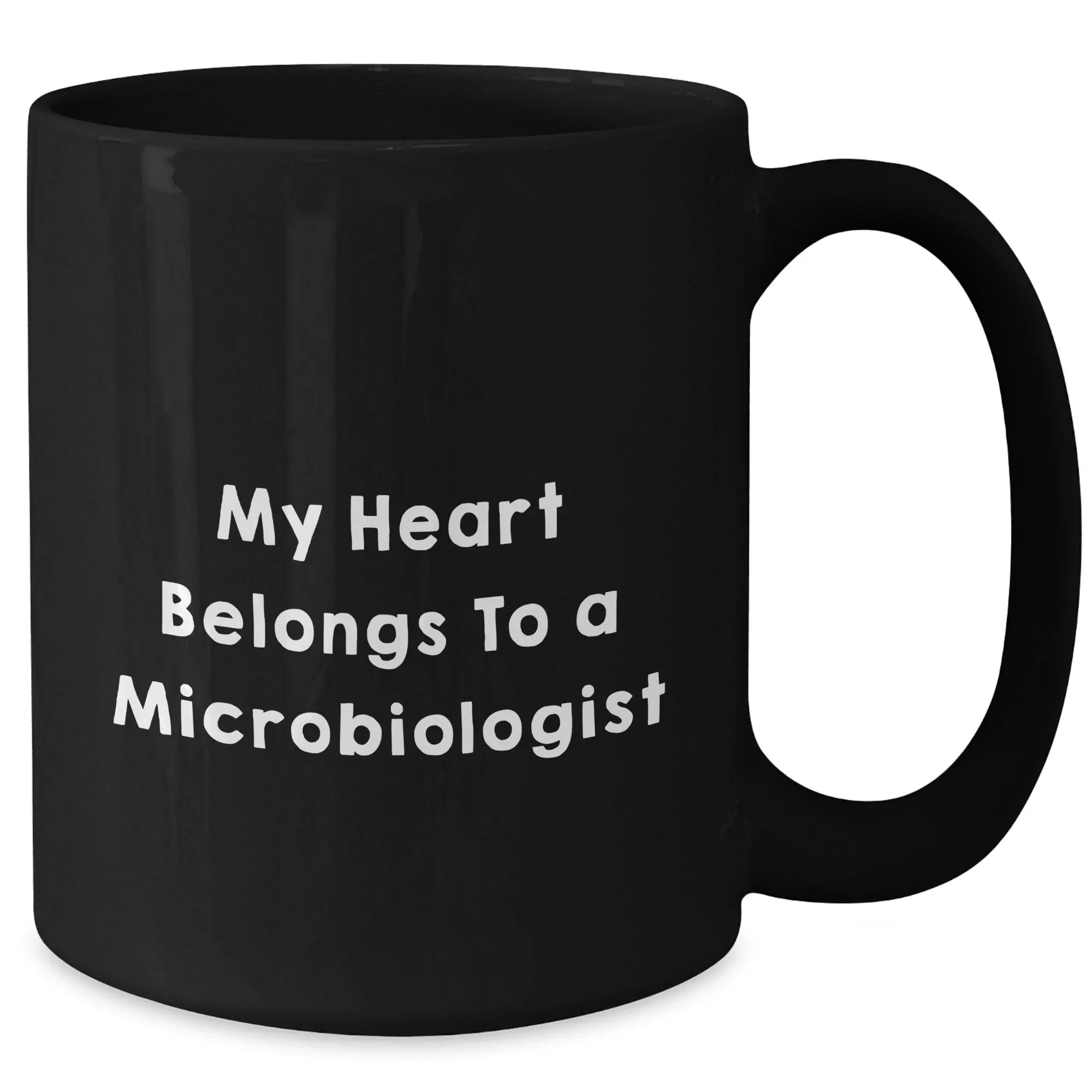 Funny Microbiologist Gifts, My Heart Belongs To A Microbiologist, Black Coffee Mug, Graduation Unique Gifts from Friends, Gifts for Microbiologists, Men, Women, Coworkers, Family