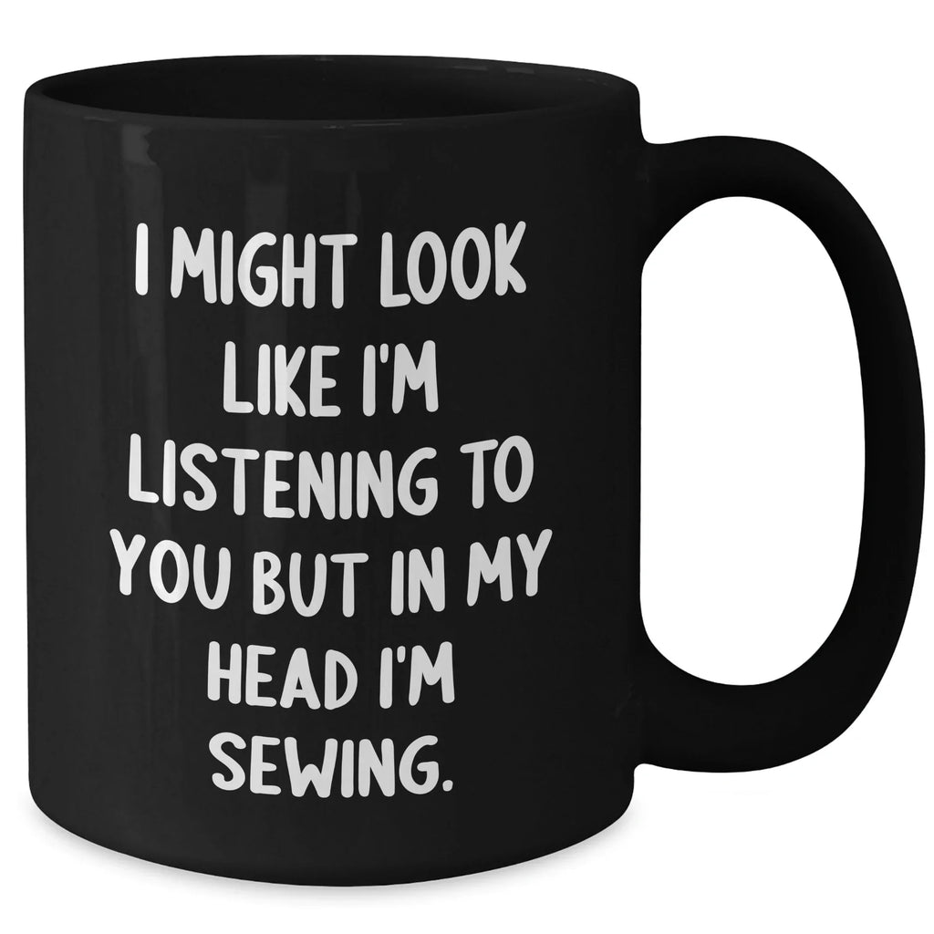 Sewing Enthusiast Gifts for Men | Funny Black Coffee Mug for Father's Day from Friends, Unique Sewing Themed Mug, Sewing is My Escape