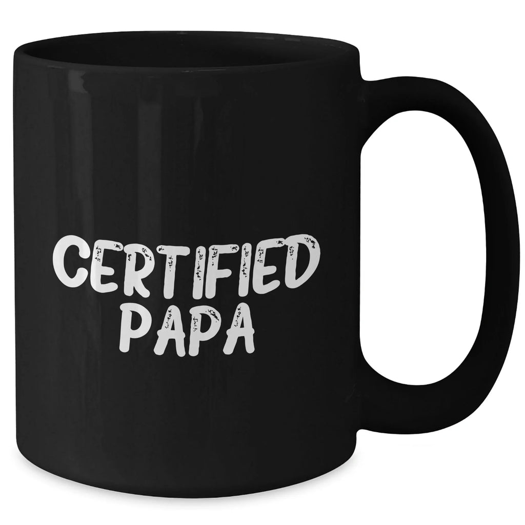 Papa's Humorous Morning Quote Black Coffee Mug, Gifts from Family for Papa, Funny Father's Day Unique Gifts
