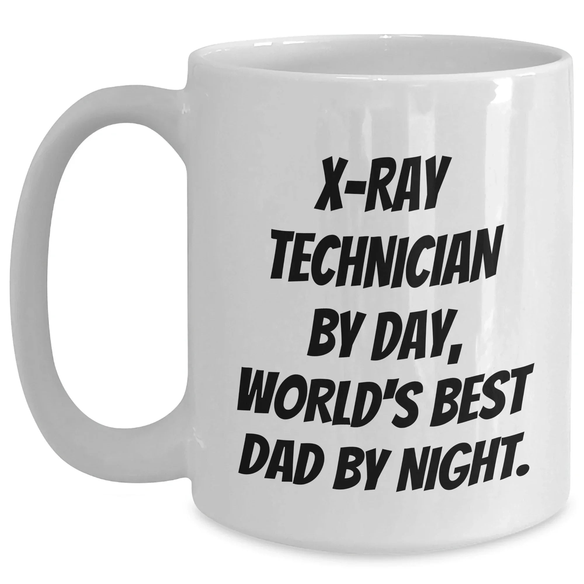 X-Ray Technician Gifts - Funny White Coffee Mug for World's Best Dad - Gifts from Men to X-Ray Technician Friends and Family, Graduation Unique Gifts