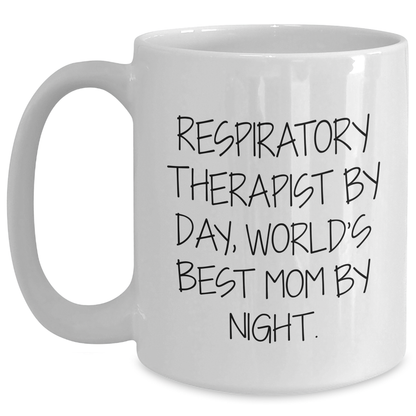 Respiratory Therapist Gifts, World's Best Mom Quote, White Coffee Mug, Father's Day Unique Gifts from Family - Main