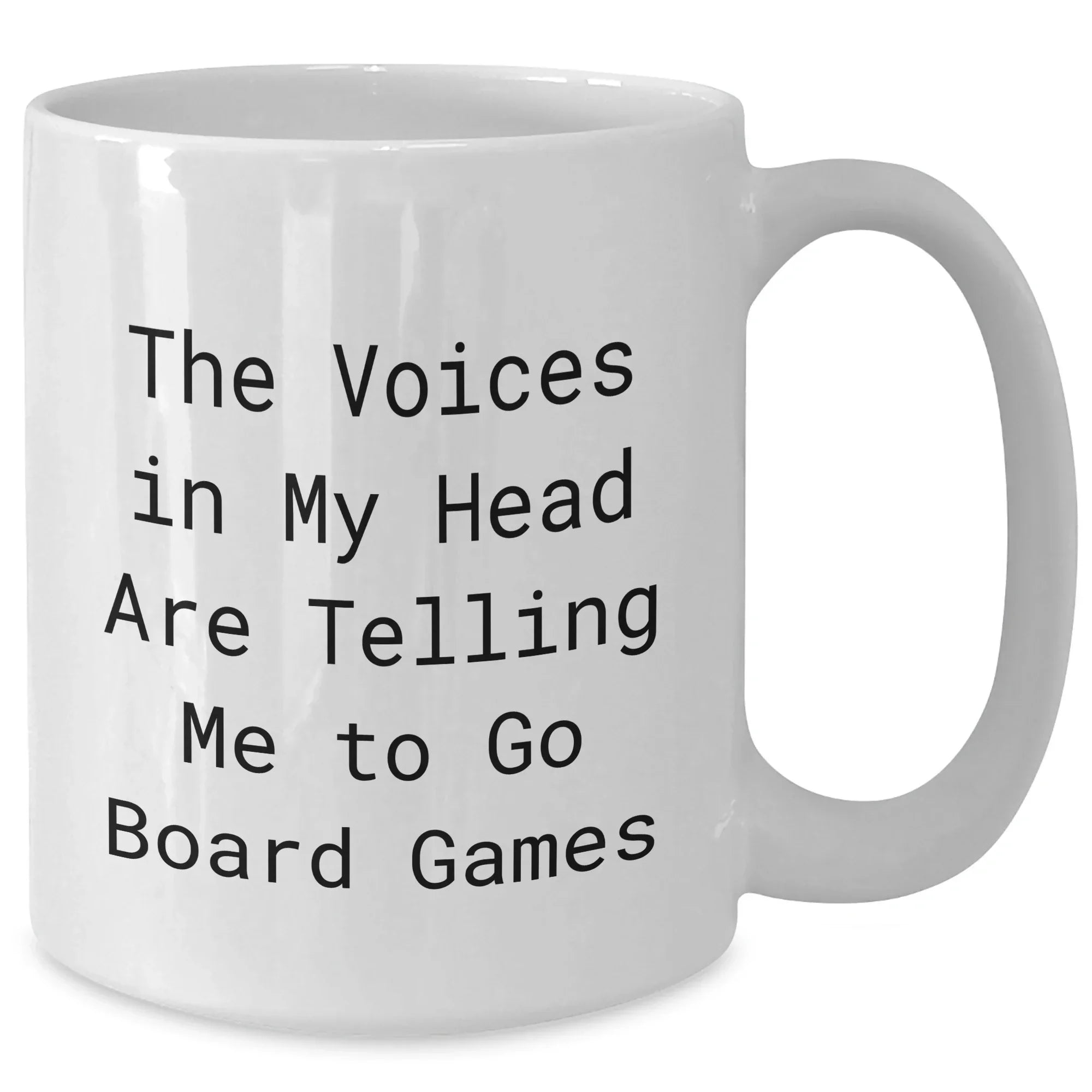 Funny Board Games Enthusiasts Gifts for Men - White Coffee Mug, 'The Voices In My Head Are Telling Me To Go Board Games', Perfect Father's Day Unique Gifts from Family