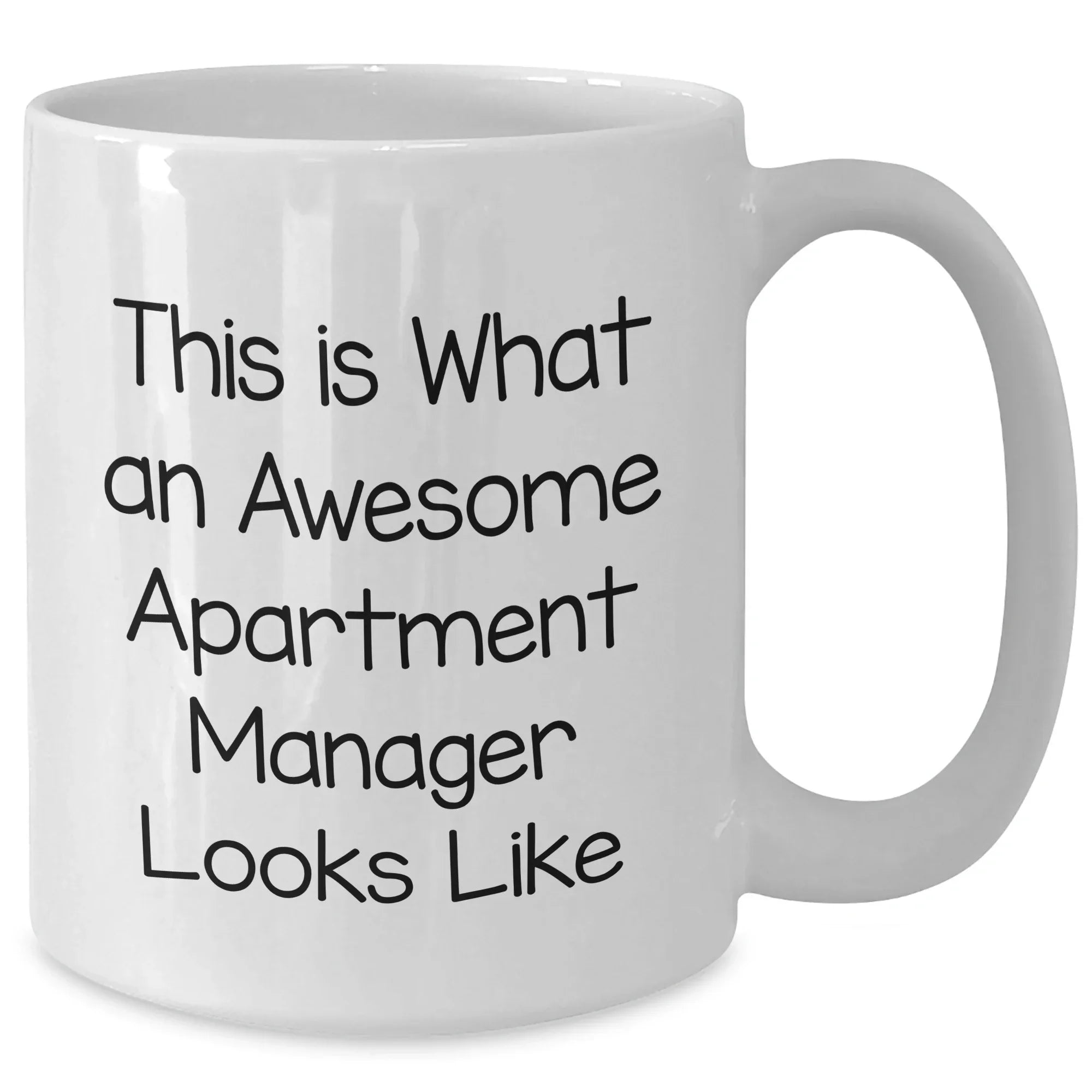 Funny Apartment Manager Gifts, 'This Is What An Awesome Apartment Manager Looks Like' White Coffee Mug for Dad, Gift from Family, Unique Father's Day Presents