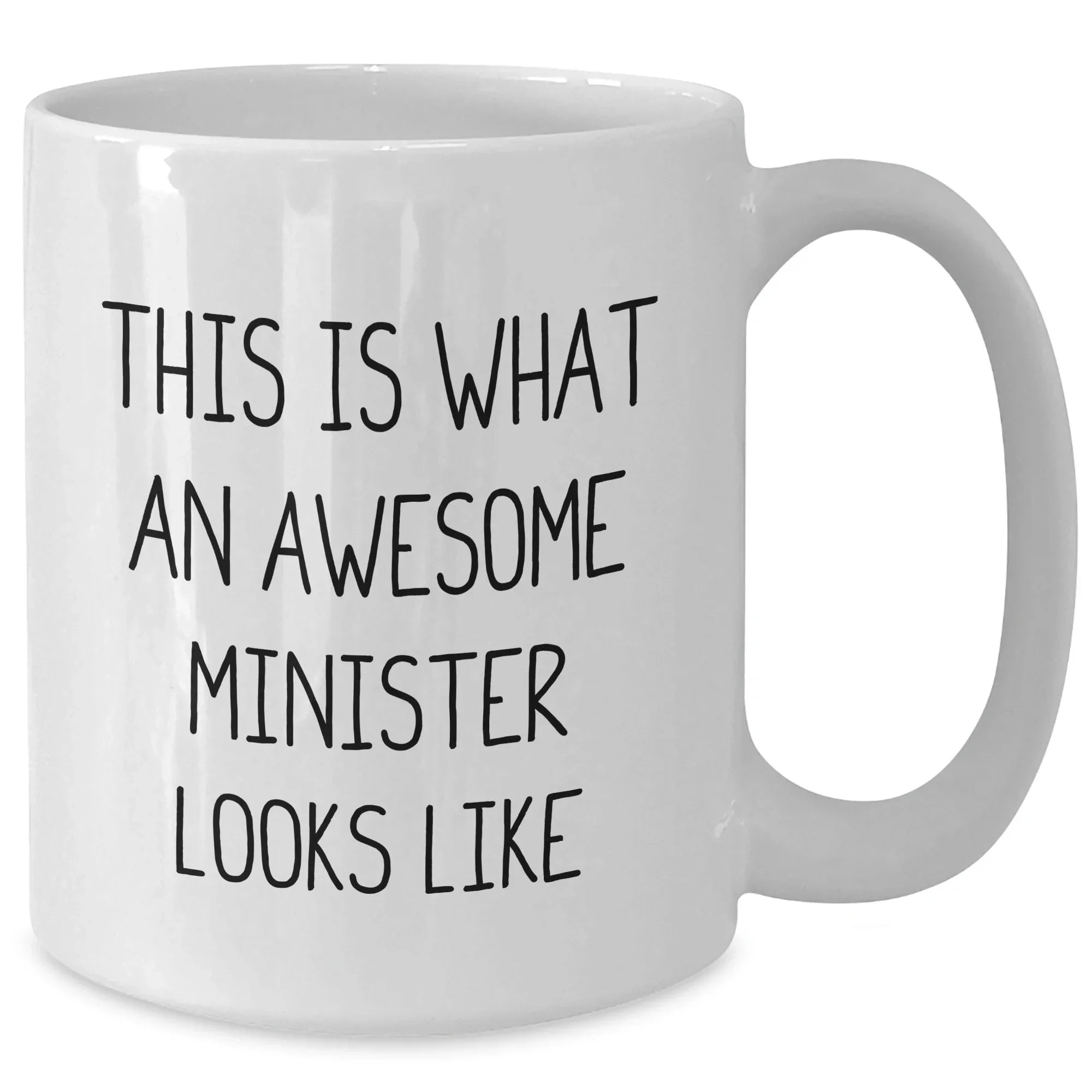 Funny Minister Gifts for Him, White Coffee Mug, 'This Is What An Awesome Minister Looks Like', Gifts from Men to Family, Father's Day Unique Gifts