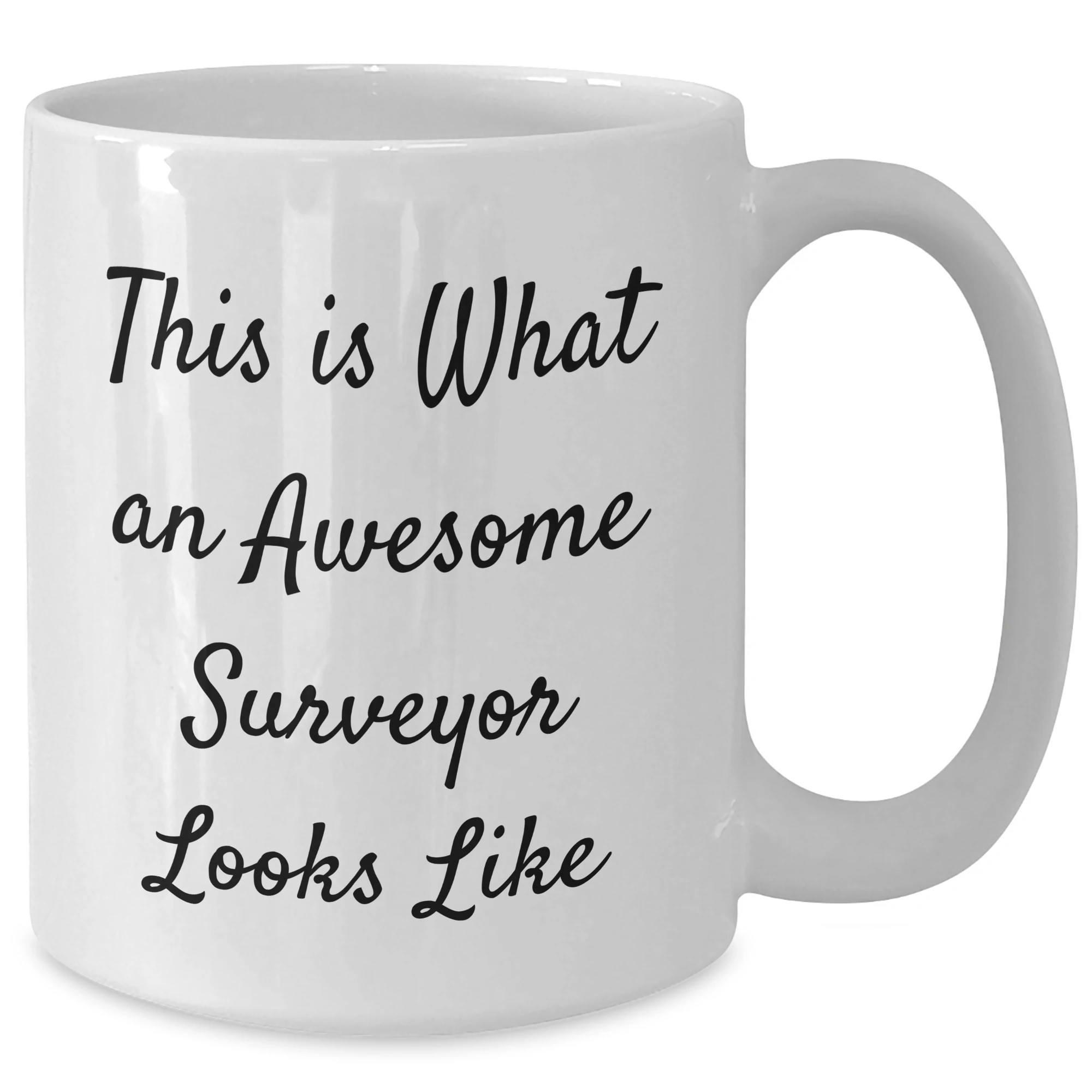 Funny Surveyor Gifts for Mom, Surveyor White Coffee Mug with Inspirational Quote, Gifts from Family, Mother's Day Unique Gifts for Surveyor