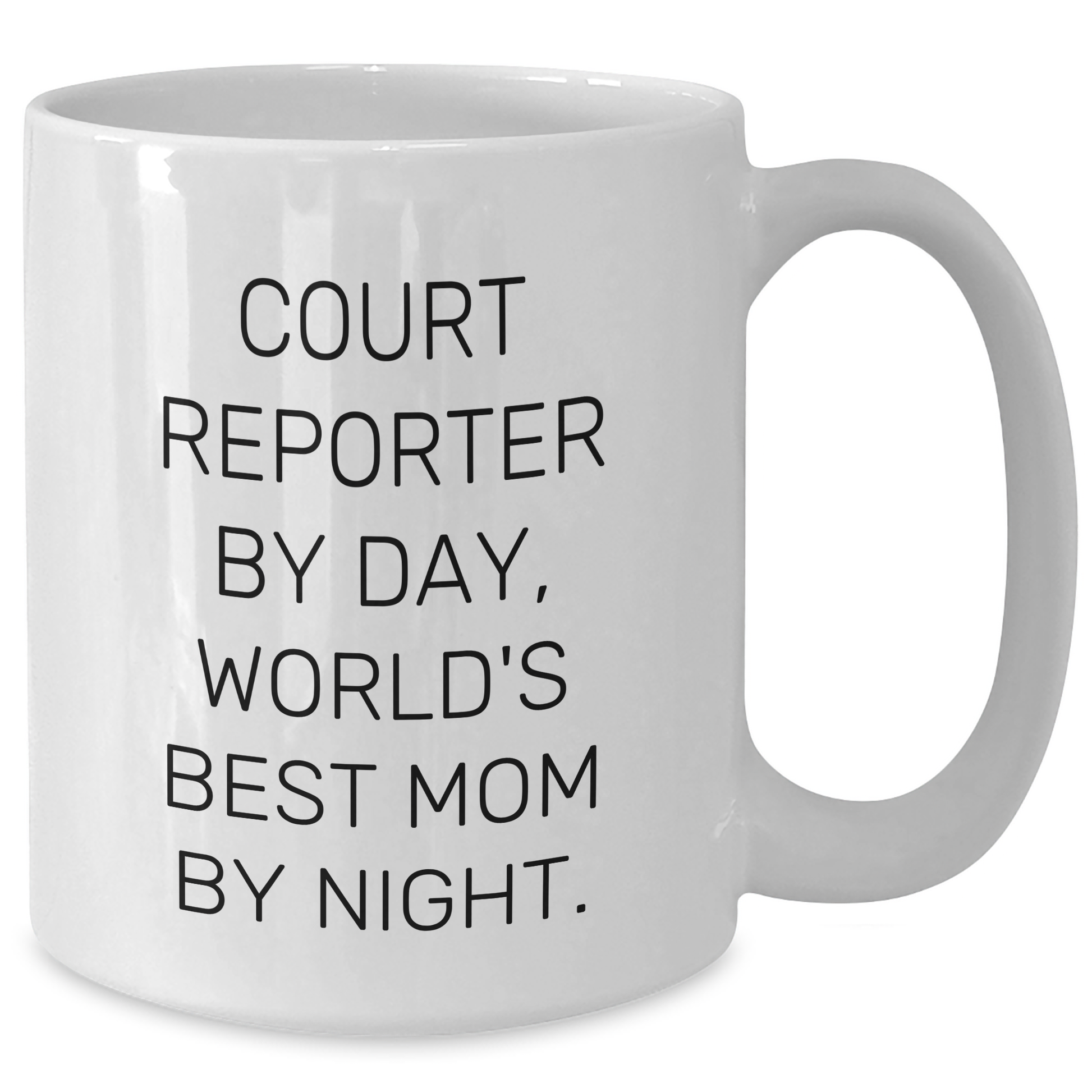 Court Reporter Gifts, Funny White Coffee Mugs for Court Reporters By Day, World's Best Mom By Night. Gifts from Mom to Court Reporter, Unique Graduation Gifts - Additional