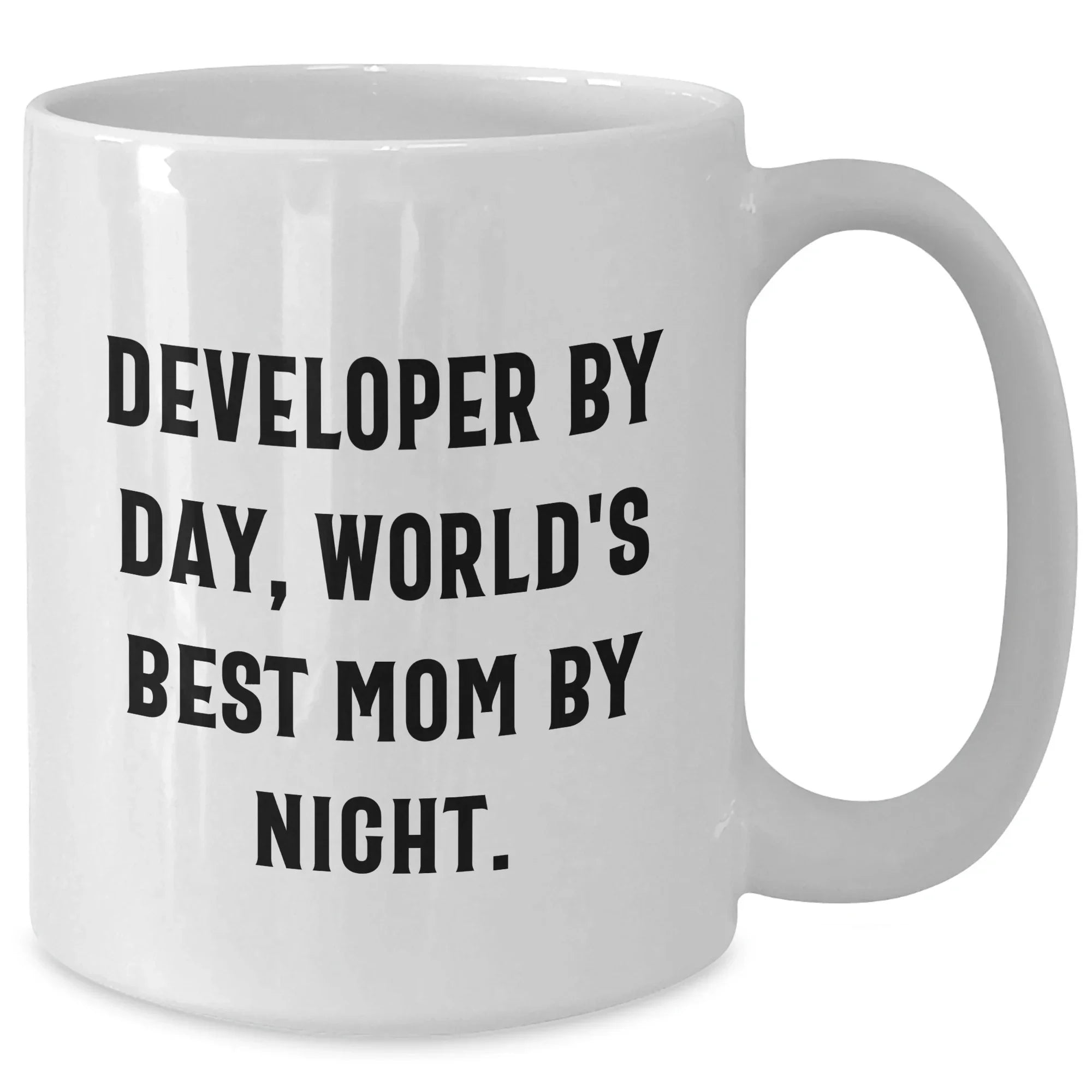 Developer Gifts, Funny Quote White Coffee Mug, Gifts from Mom to Developer, Unique Graduation Gifts for Developer