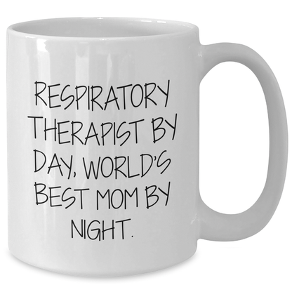 Respiratory Therapist Gifts, World's Best Mom Quote, White Coffee Mug, Father's Day Unique Gifts from Family - Additional