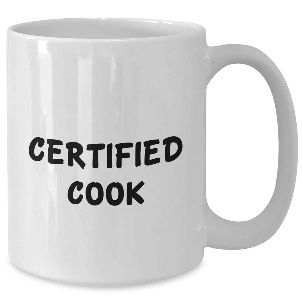 Funny Cook Gifts from Men to Cooks on Father's Day, White Coffee Mug, 11oz or 15oz Capacity, Ceramic, Microwave, and Dishwasher Safe