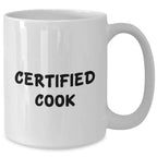 Funny Cook Gifts from Men to Cooks on Father's Day, White Coffee Mug, 11oz or 15oz Capacity, Ceramic, Microwave, and Dishwasher Safe