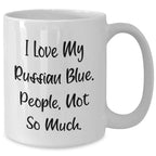 Funny Russian Blue Cat Gifts for Men from Family, Unique White Coffee Mugs for Father's Day