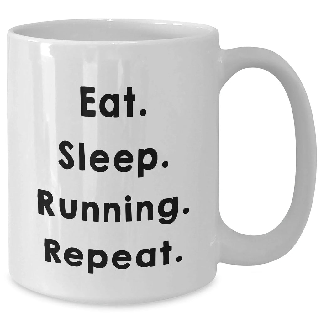 Funny Running Gifts for Dad's Funny Running Quote White Coffee Mug, Gifts from Family to Dad on Father's Day