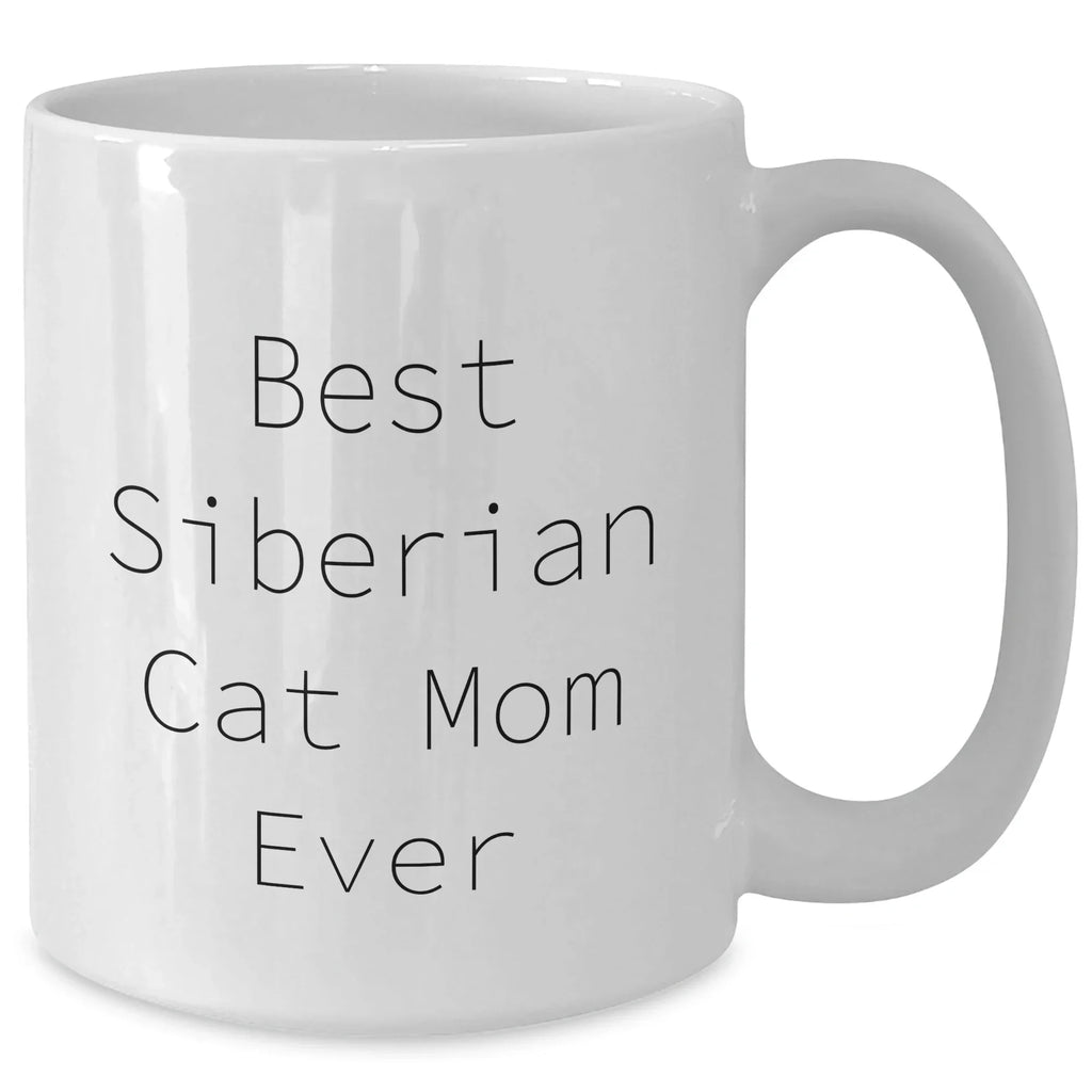 Funny Siberian Cat Mom Gifts from Friends to Family - Unique White Coffee Mug for Father's Day