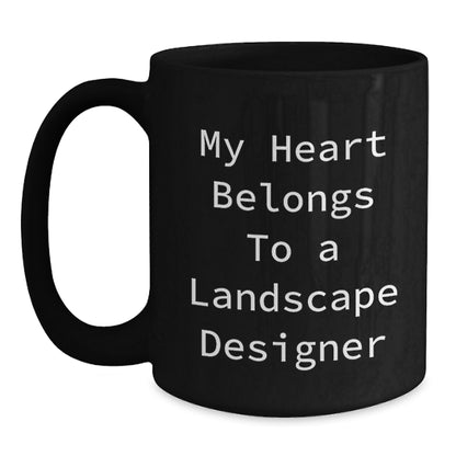 Funny Landscape Designer Gifts from Friends for Men, Women, Coworkers, Family - 'My Heart Belongs To A Landscape Designer' Christmas Unique Mugs - Main