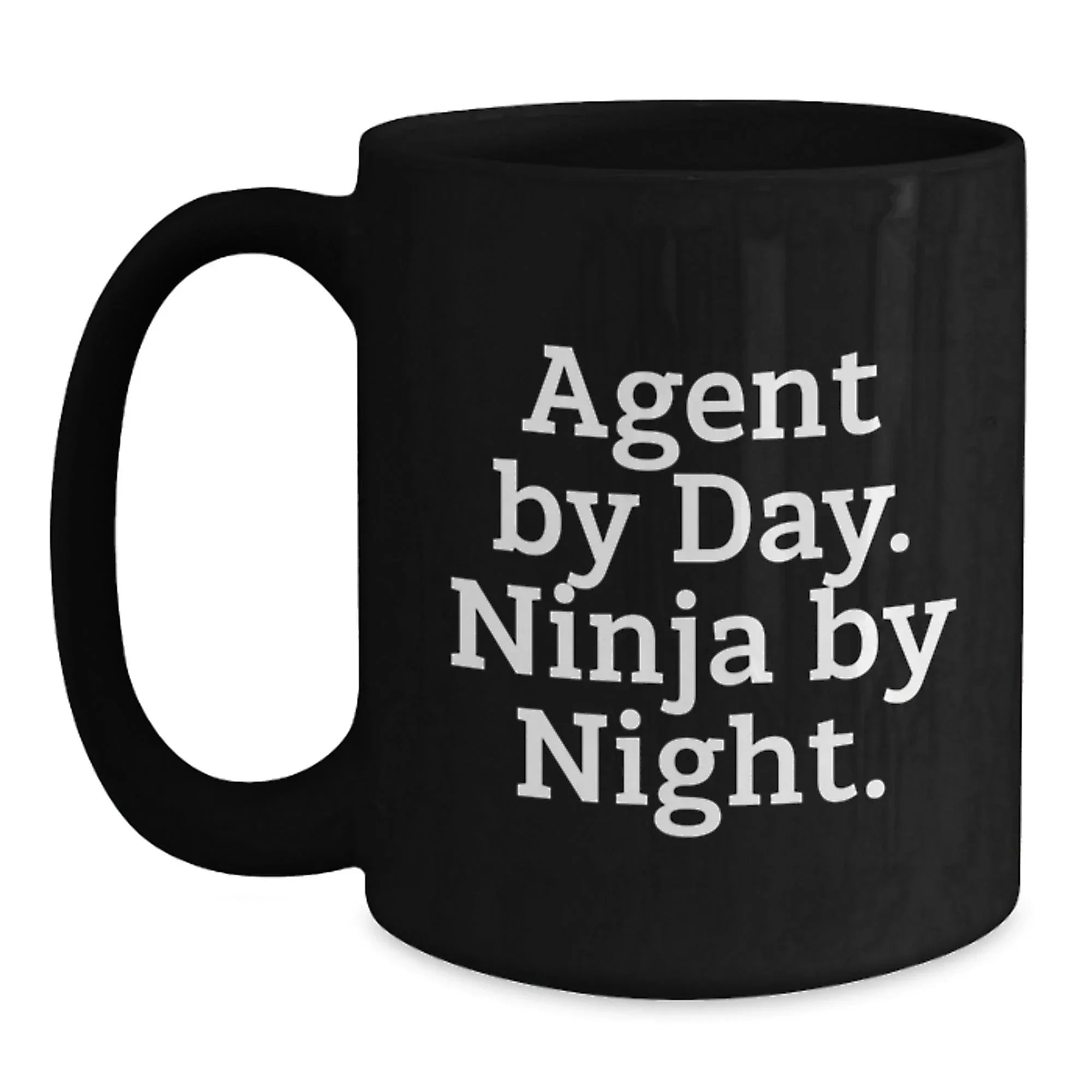 Agent Gifts from Men - Funny Agent Black Coffee Mug for Agent Friends, Agent Christmas Unique Gifts, Agent by Day Ninja by Night