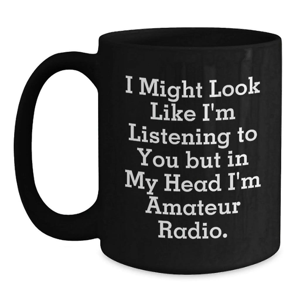 Funny Amateur Radio Black Coffee Mugs Gifts from Men to Friends for Christmas