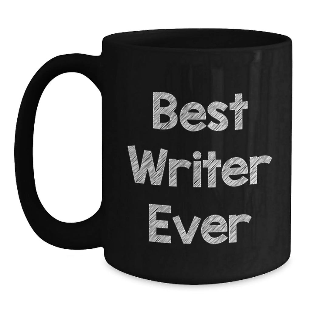 Funny Writer Gifts from Friends, Best Writer Ever Black Coffee Mug, Christmas Unique Gifts for Writers