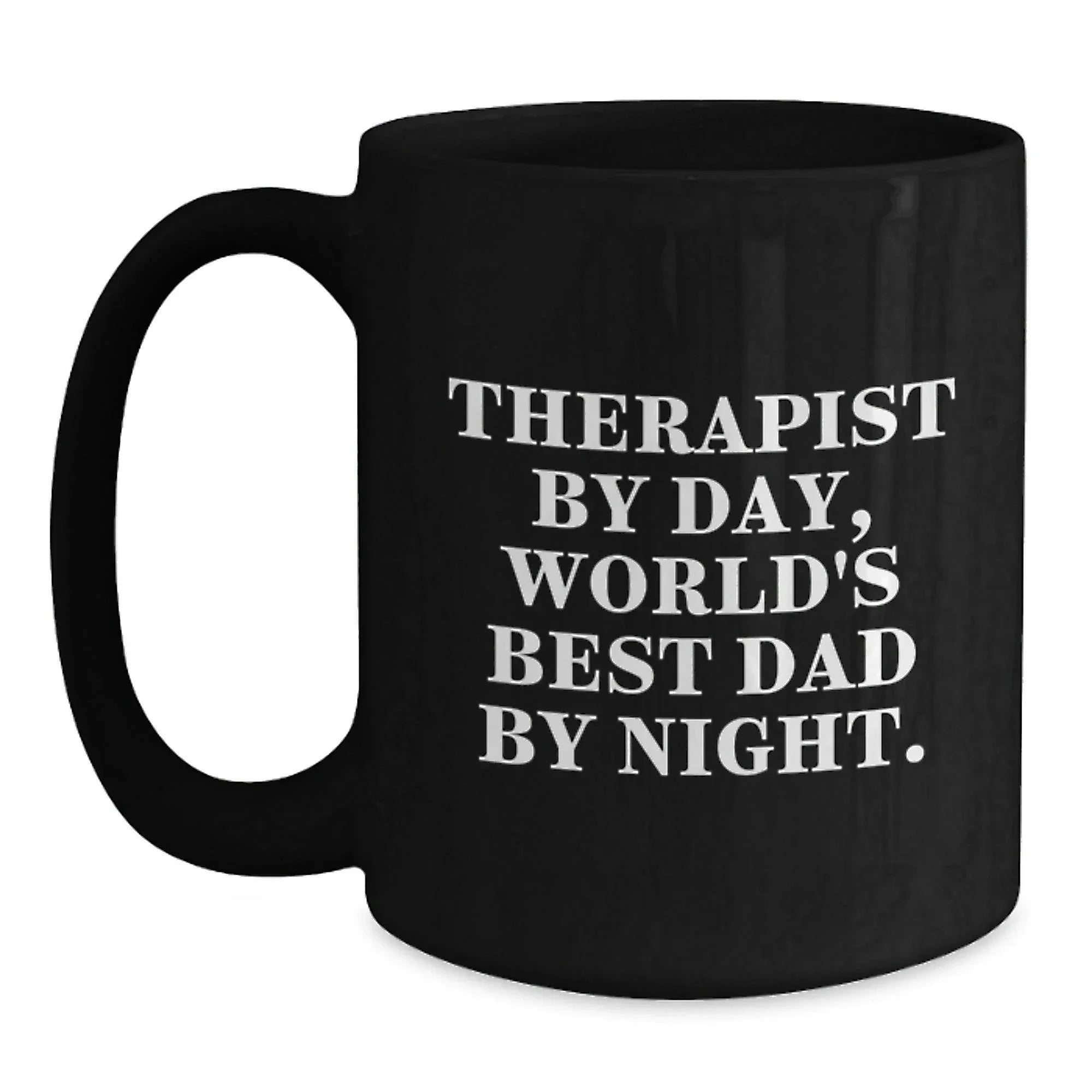 Therapist Gifts from Men to Therapists Who Work Hard, Black Coffee Mug, Funny Quote, Christmas Unique Gifts
