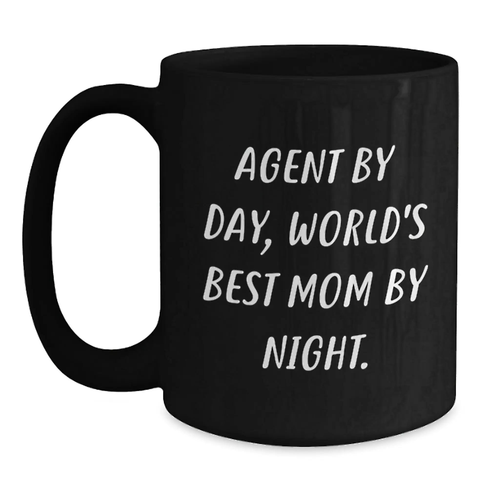Funny Agent Gifts from Mom, Black Coffee Mug for Agent By Day World's Best Mom By Night, Birthday Unique Gifts for Agent - Main