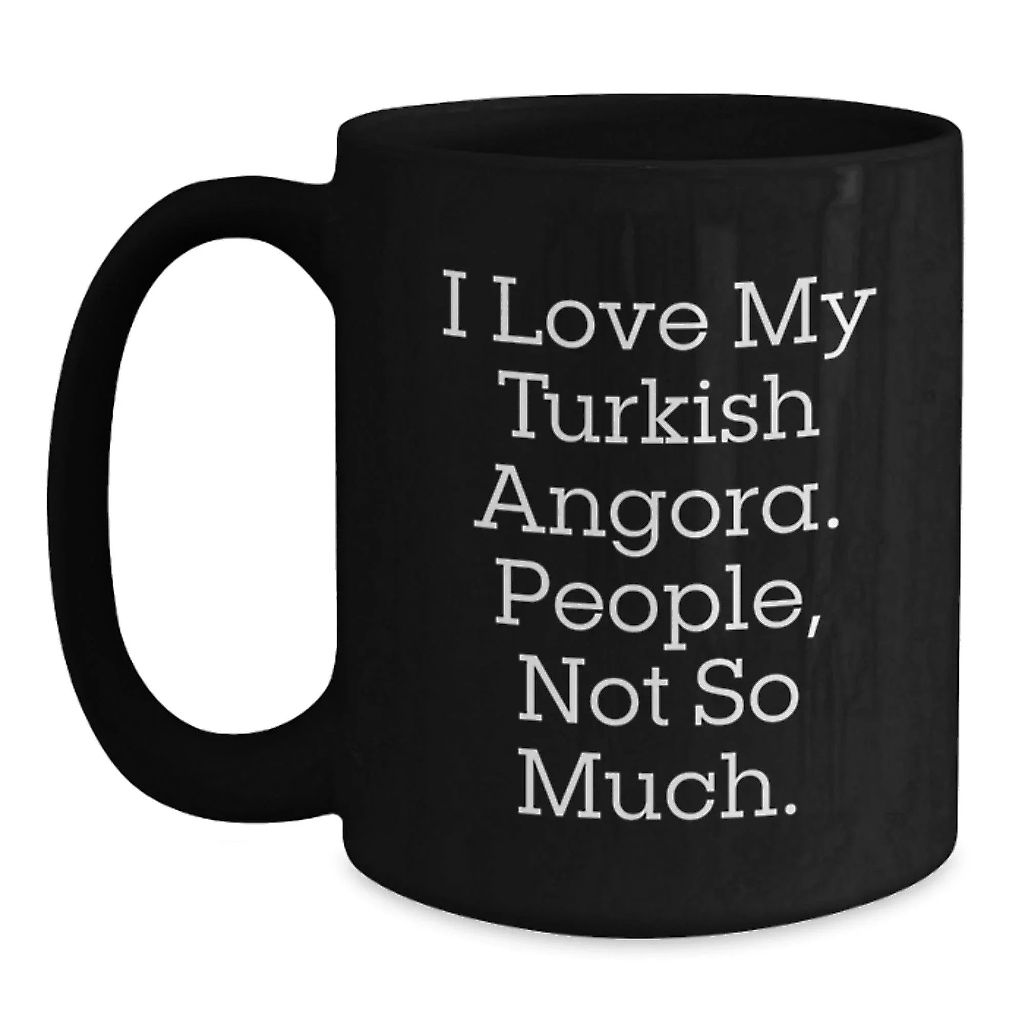 Funny Turkish Angora Cat Gifts from Men to Graduation Unique Gifts for Turkish Angora Cat Lovers - Black Coffee Mug