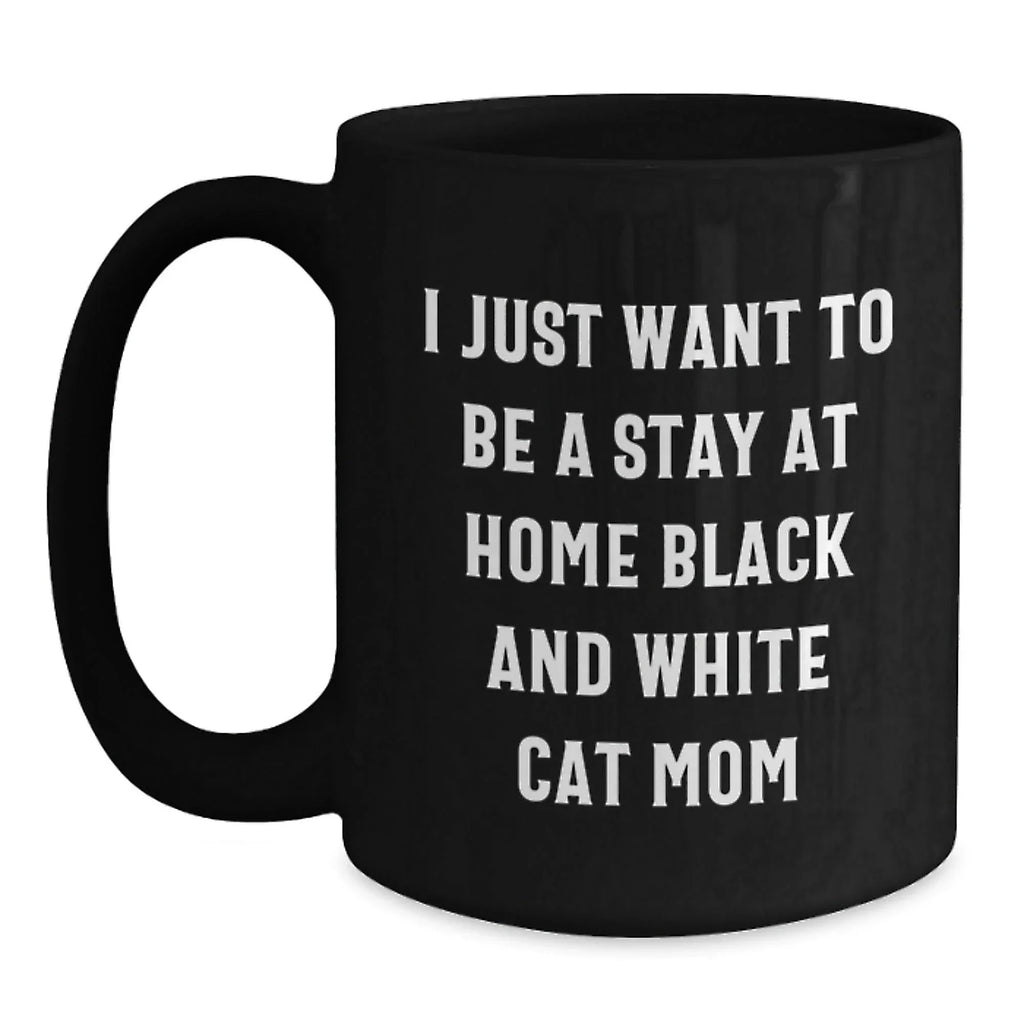 Gifts from Men and Women for Black and White Cat Lovers on Valentine's Unique Black Coffee Mugs