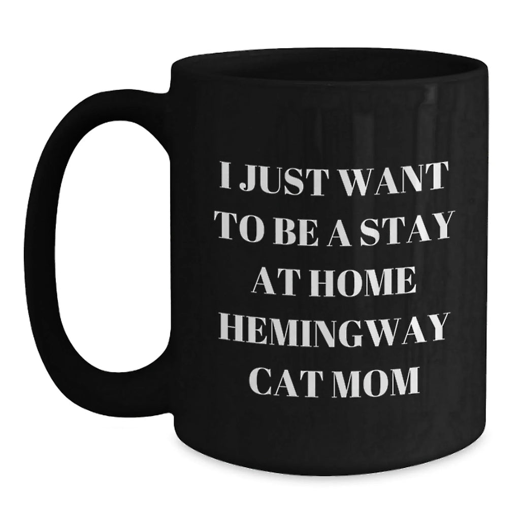 Funny Hemingway Cat Gifts from Friends for Hemingway Cat Lovers, Black Coffee Mug