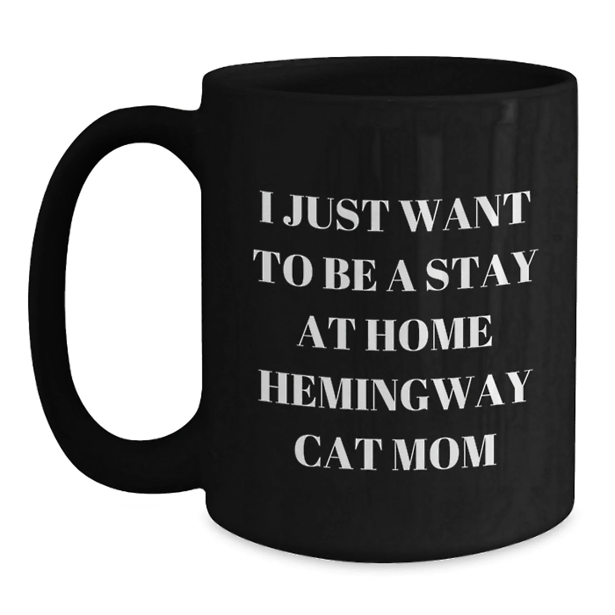 Funny Hemingway Cat Gifts from Friends for Hemingway Cat Lovers, Black Coffee Mug